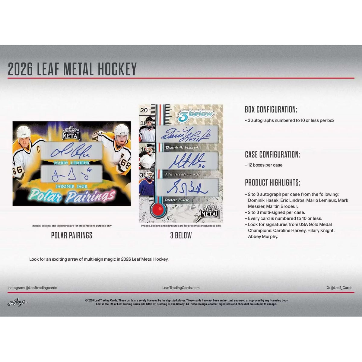 2026 Leaf Metal Hockey Hobby Box