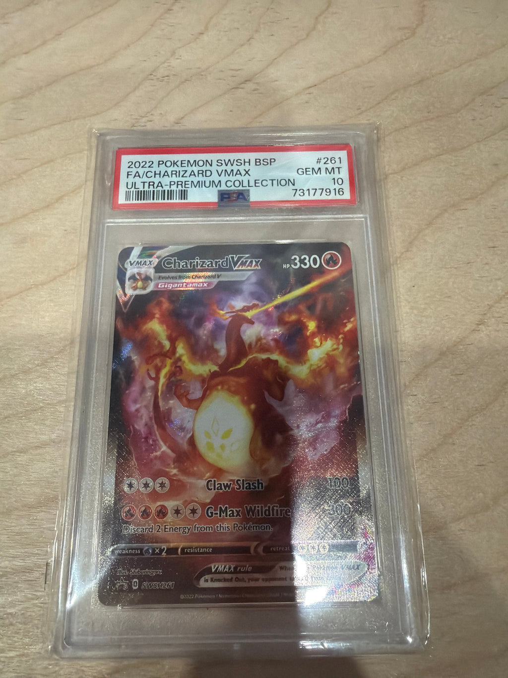 PSA 10 Pokemon Charizard Vmax UPC SWSH261