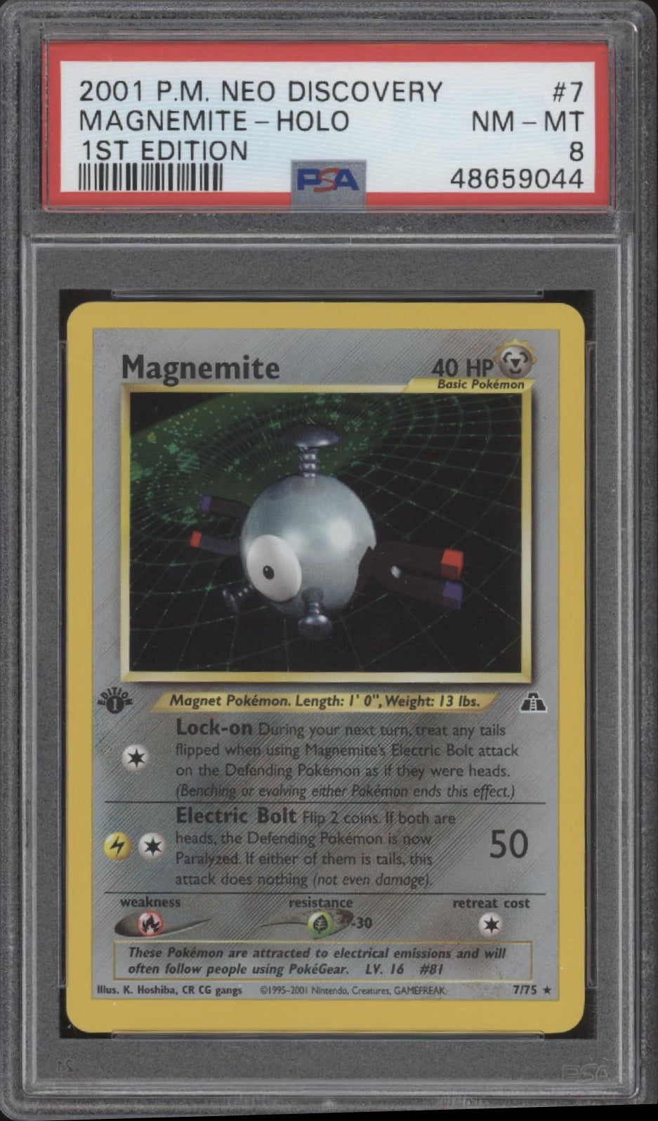 Magnemite Pokemon Neo Discovery Holo 1st Edition #7 PSA 8