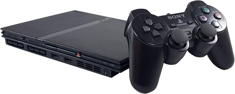 Playstation 2 Black Slim PS2 System Console Official Bundle