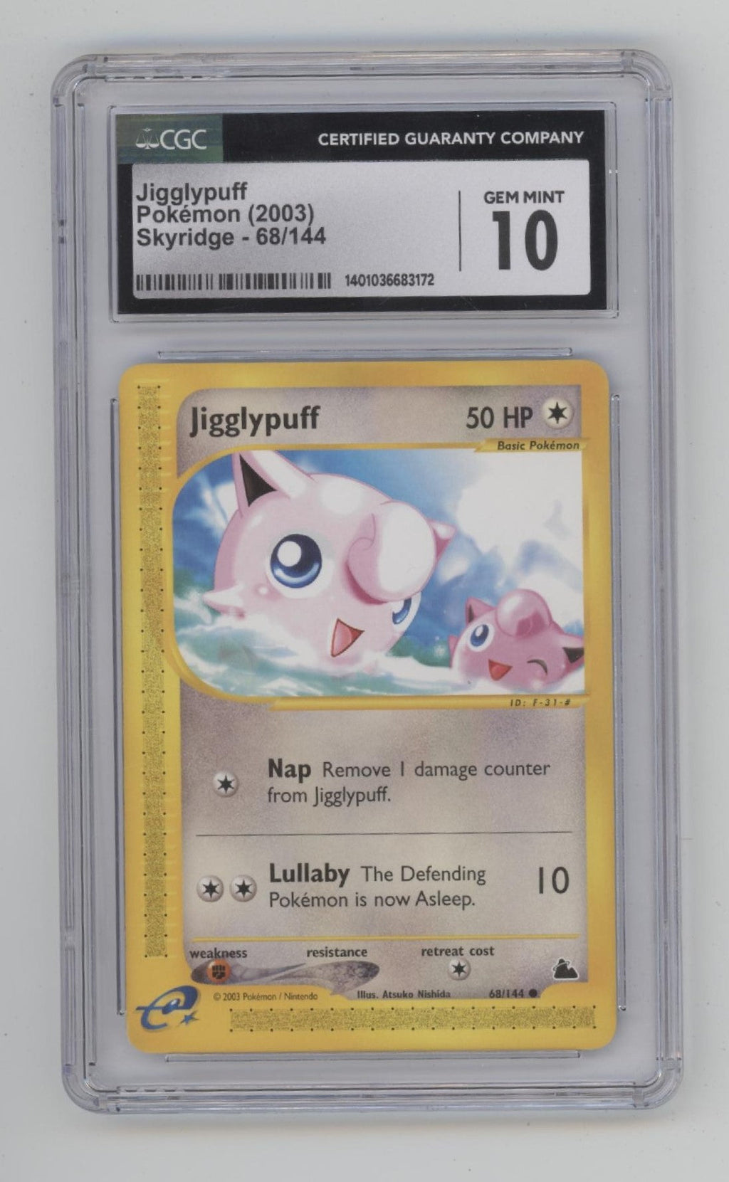 Jigglypuff Pokemon Skyridge #68 CGC 10
