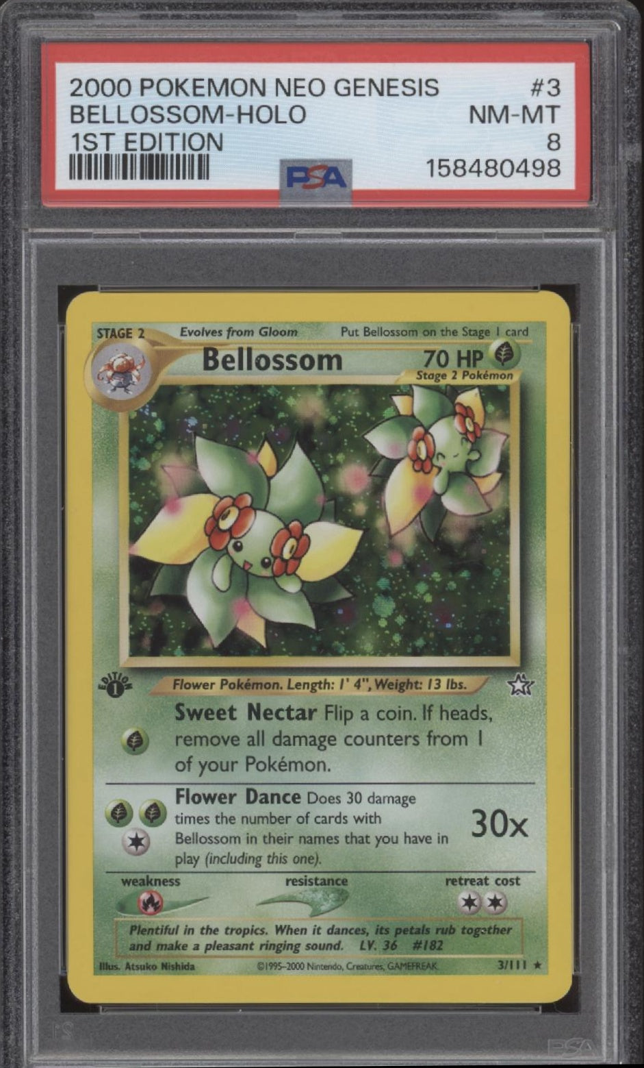 Bellossom Pokemon Neo Genesis Holo 1st Edition #3 PSA 8