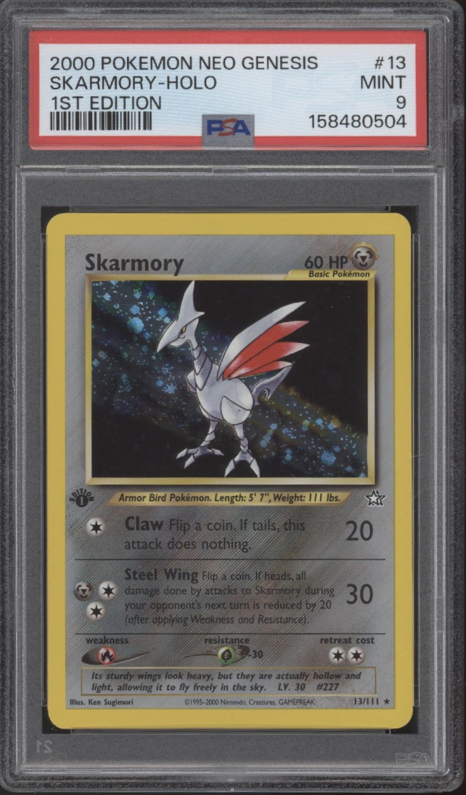 Skarmory Pokemon Neo Genesis Holo 1st Edition #13 PSA 9