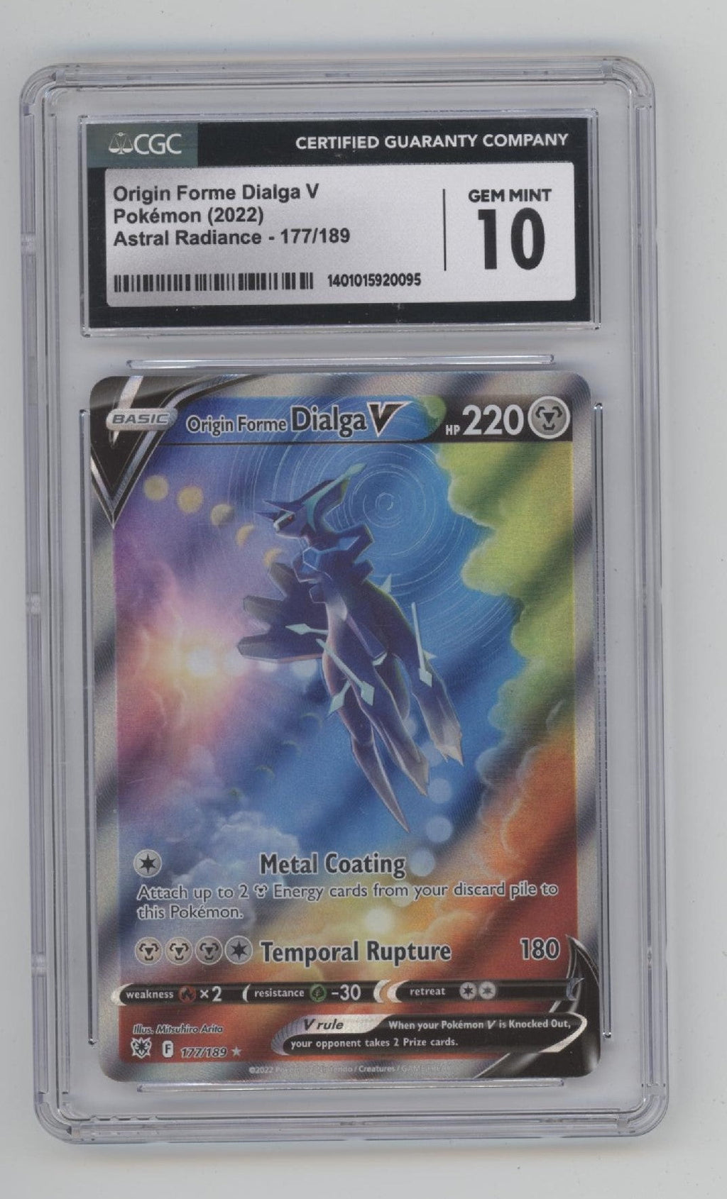 Origin Forme Dialga V Pokemon Astral Radiance #177 CGC 10
