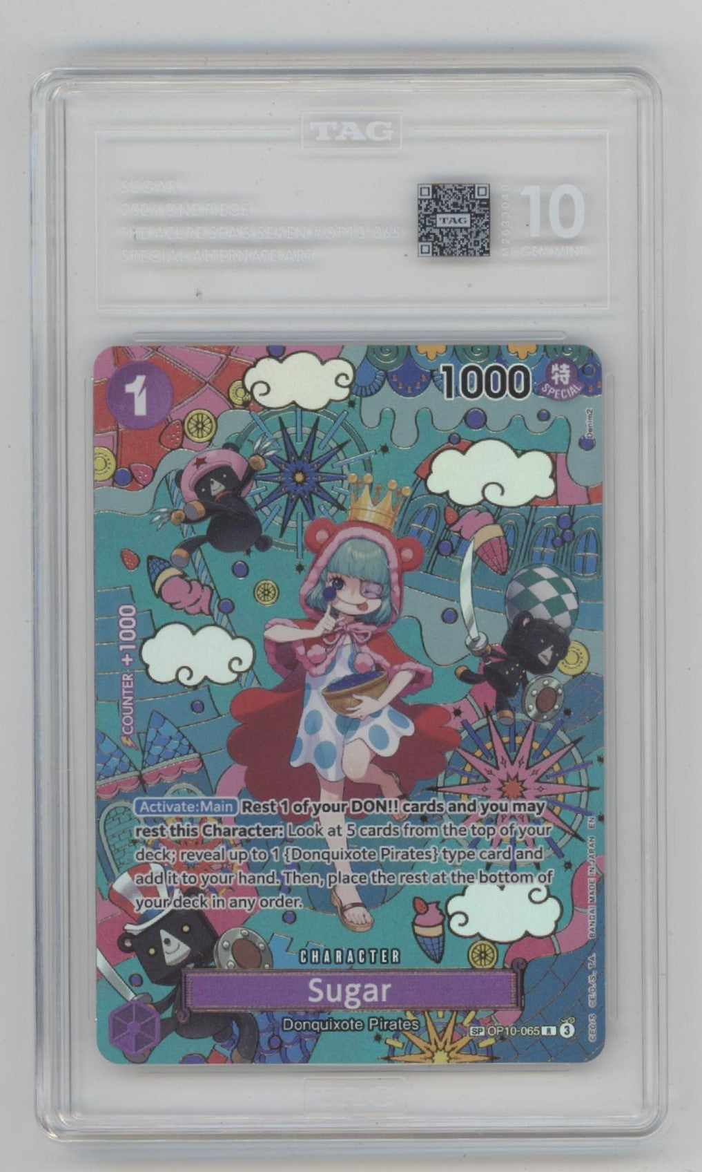 Sugar One Piece Card Game The Azure Sea's Sever Special Alt Art #065 TAG 10