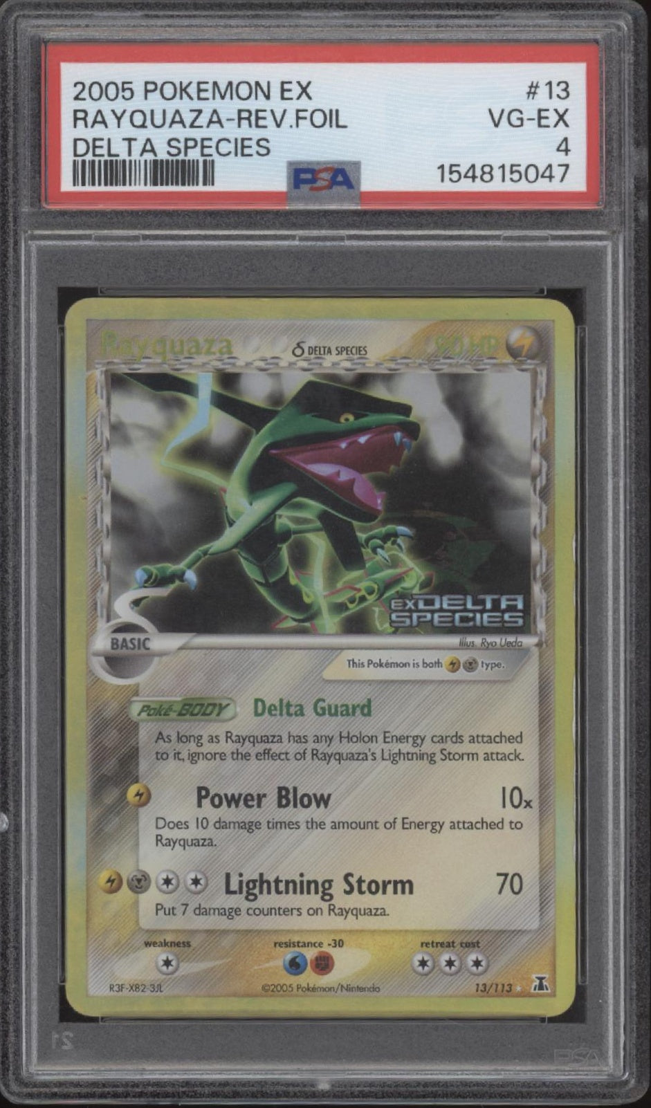 Rayquaza Pokemon Delta Species Reverse Foil #13 PSA 4