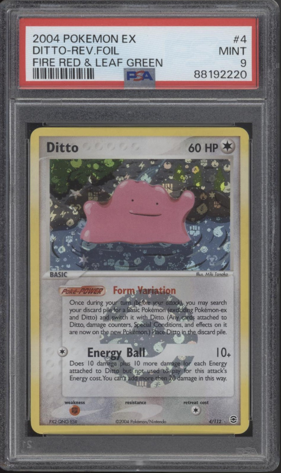 Ditto Pokemon Fire Red & Leaf Green Reverse Foil #4 PSA 9