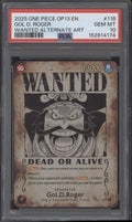 Gol D Roger One Piece Card Game OP13 Wanted Alternate Art #118 PSA 10