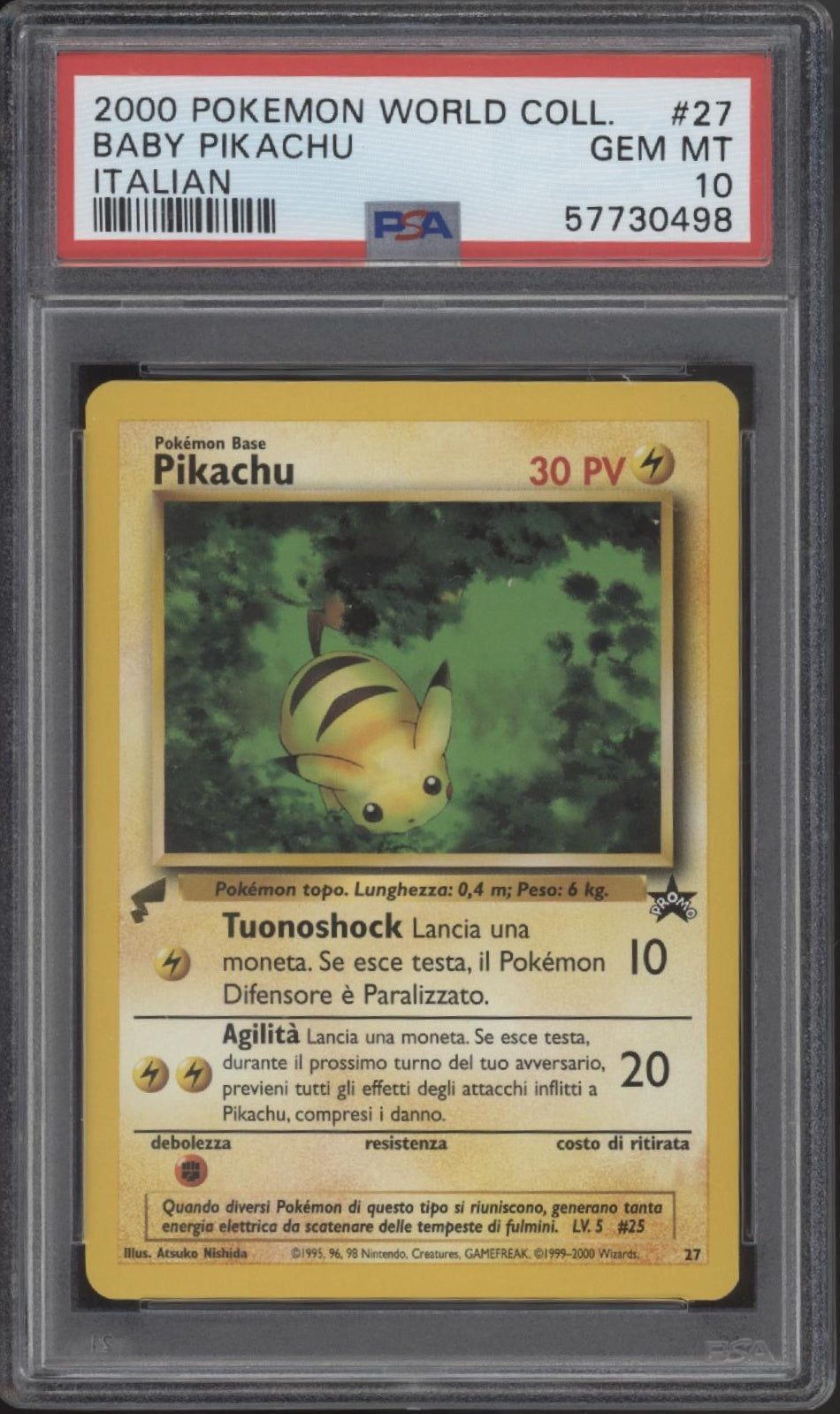 Baby Pikachu Pokemon World Collection Italian #27 PSA 10