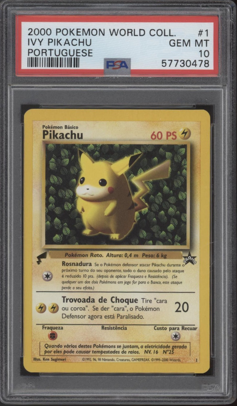 Ivy Pikachu Pokemon World Collection Portuguese #1 PSA 10