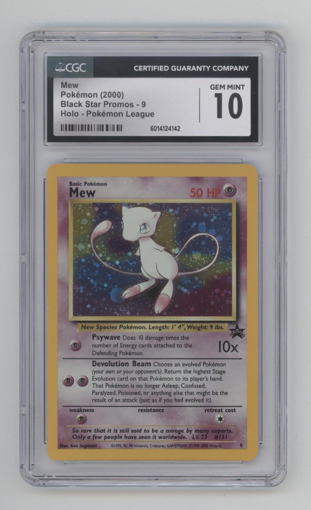 Mew Pokemon League Black Star Promo Holo #9 CGC 10