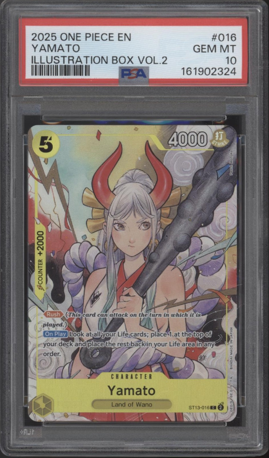 Yamato One Piece Card Game Illustration Box Vol. 2 #016 PSA 10
