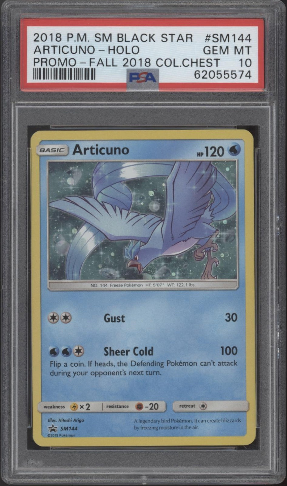 Articuno Pokemon Fall 2018 Collector Chest Holo Promo #SM144 PSA 10 #1