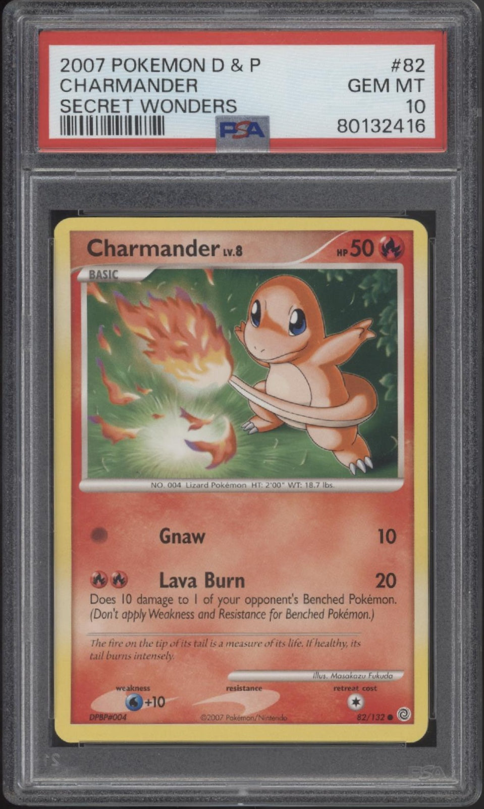 Charmander Pokemon Secret Wonders #82 PSA 10