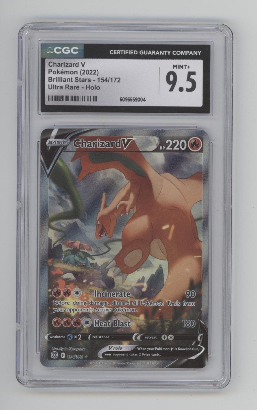 Charizard V Pokemon Brilliant Stars Ultra Rare Holo #154 CGC 9.5