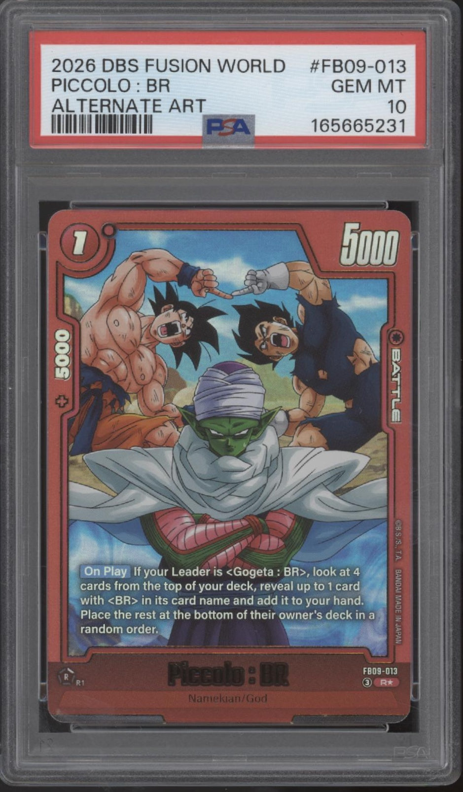 Piccolo BR Dragon Ball Super Fusion World Alternate Art #FB09-013 PSA 10