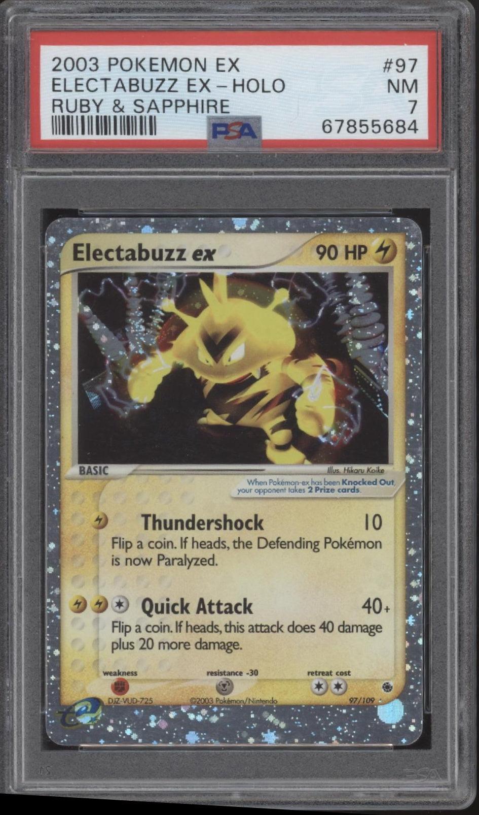 Electabuzz ex Pokemon Ruby & Sapphire Holo #97 PSA 7