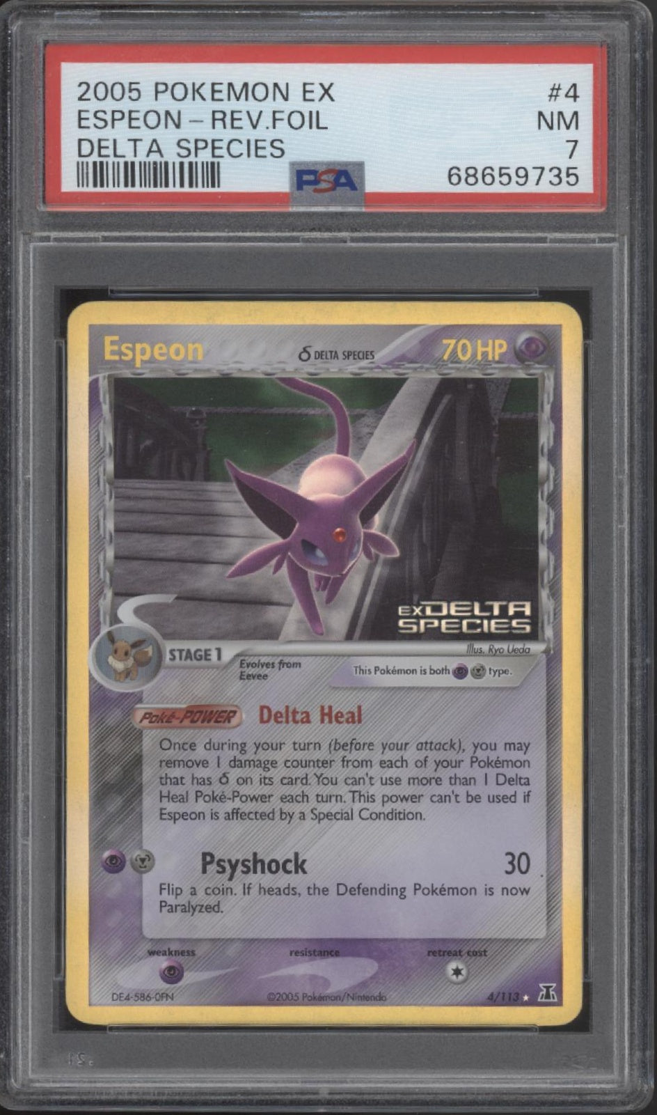 Espeon Pokemon Delta Species Reverse Holo #4 PSA 7