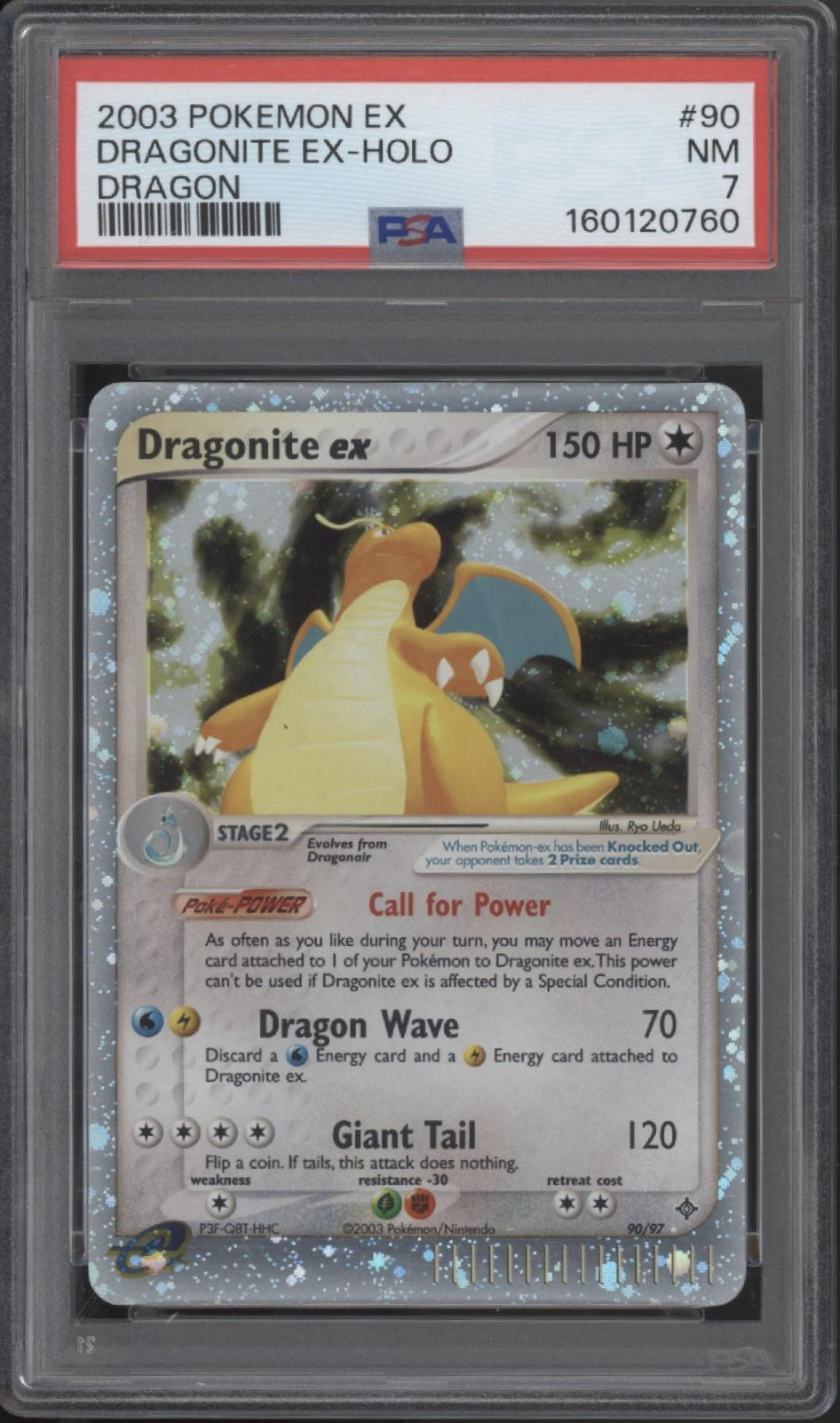 Dragonite ex Pokemon EX Dragon Holo #90 PSA 7