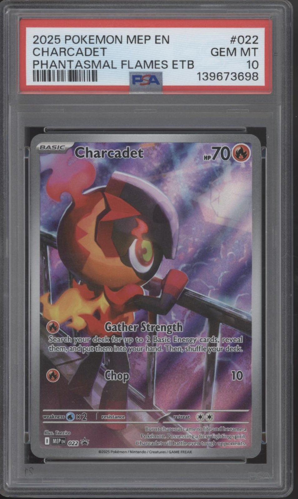 Charcadet Pokemon Phantasmal Flames Elite Trainer Box #022 PSA 10