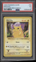 Pikachu Pokemon Base Set E3 Stamp Red Cheeks #58 PSA 5