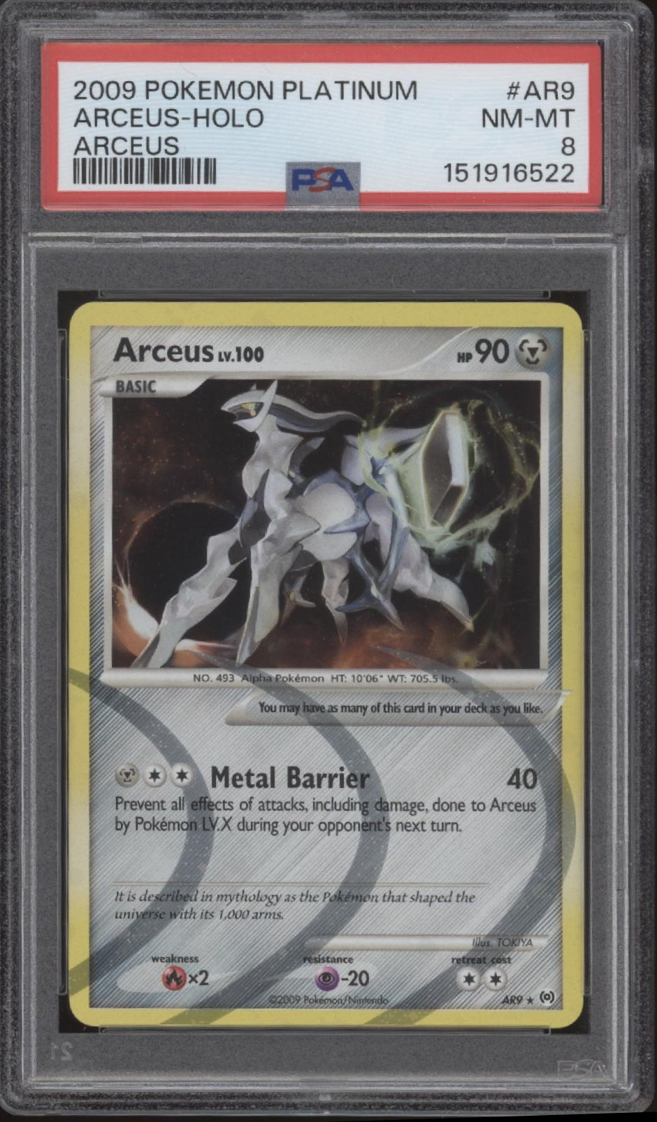 Arceus Pokemon Platinum Holo #AR9 PSA 8