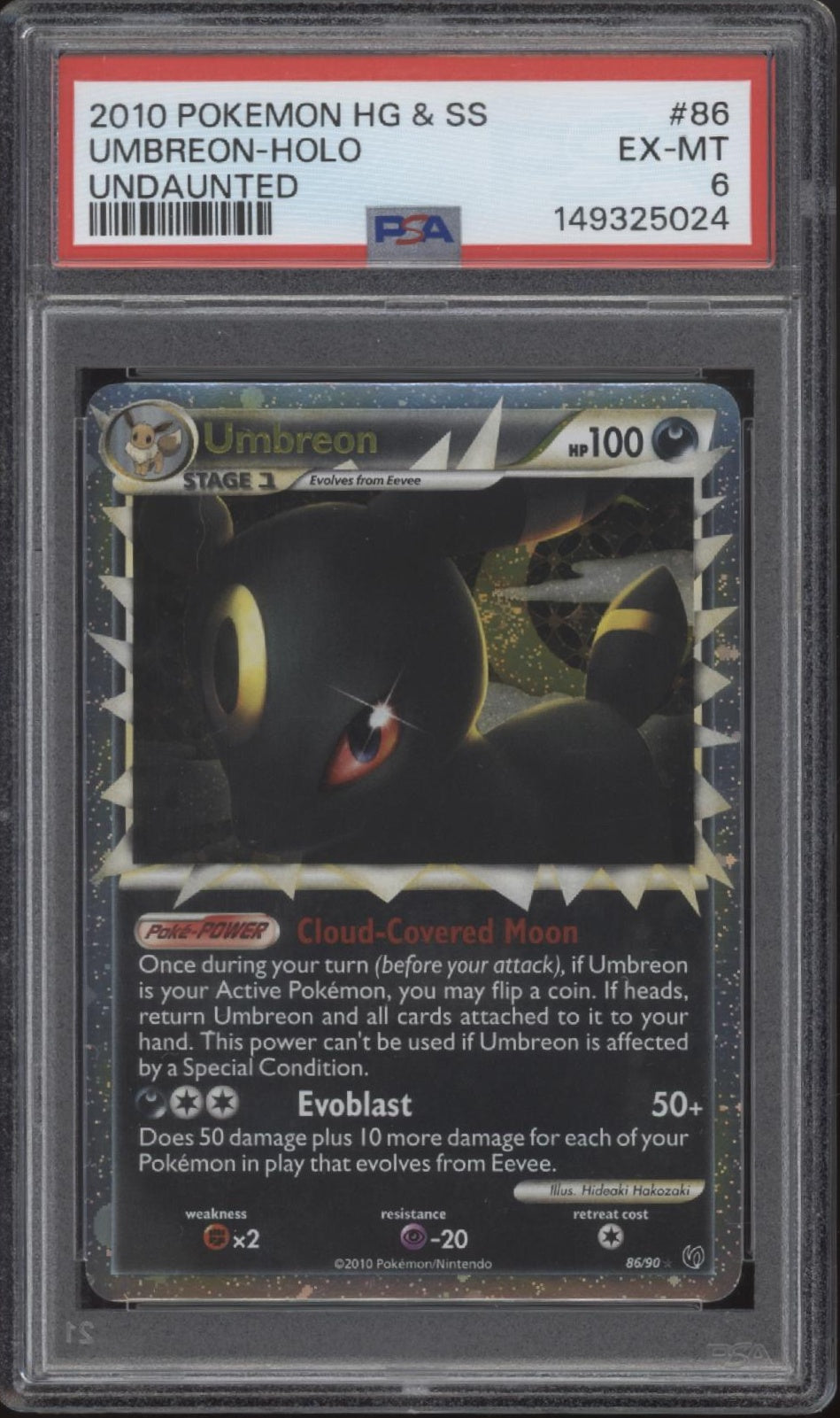 Umbreon Pokemon Undaunted Holo #86 PSA 6
