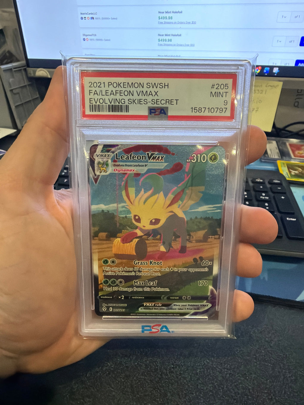 PSA 9 Leafeon VMAX - Alternate Art Secret - Evolving Skies