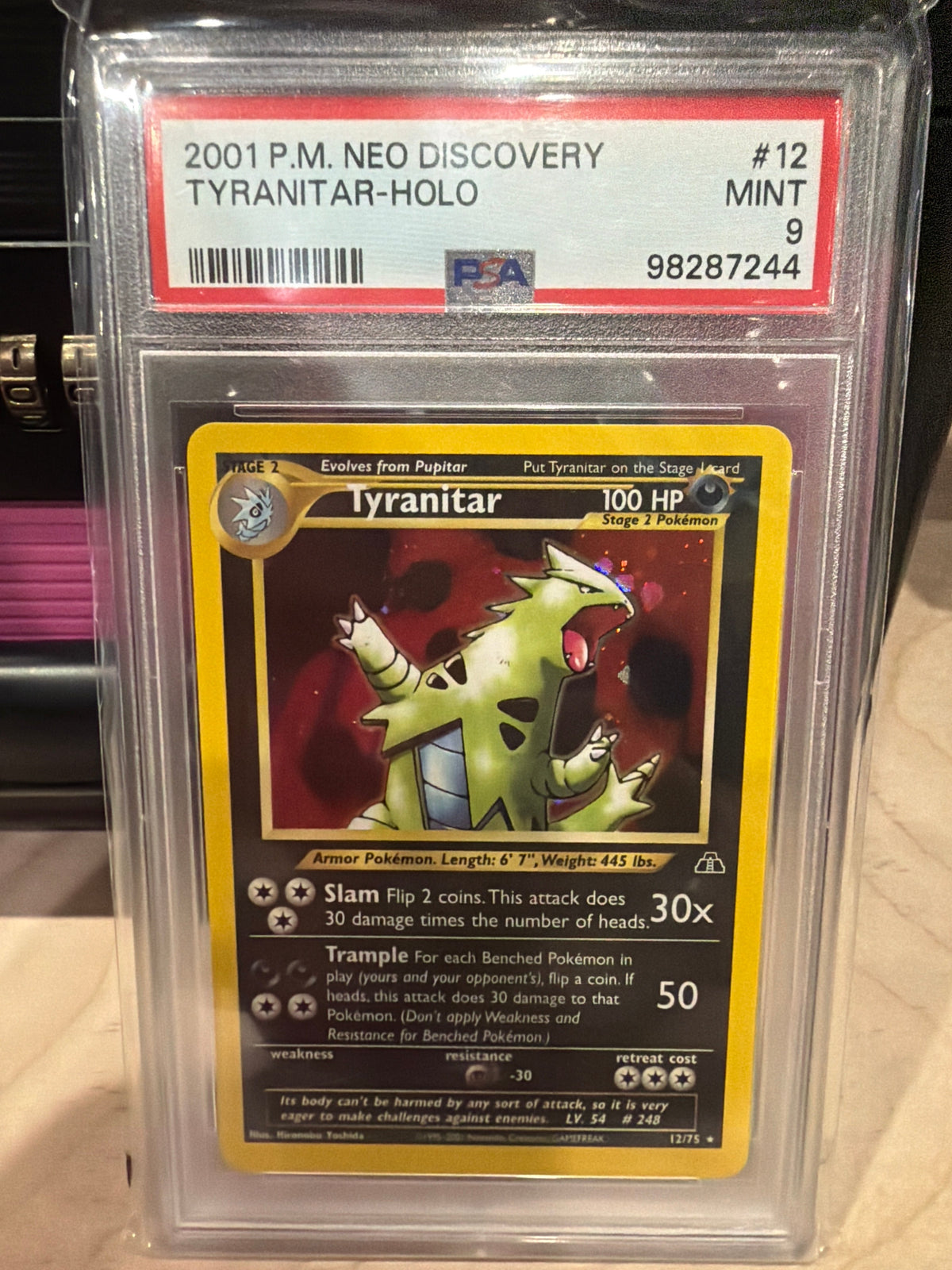 PSA 9 Pokemon Neo Destiny Tyranitar Holo