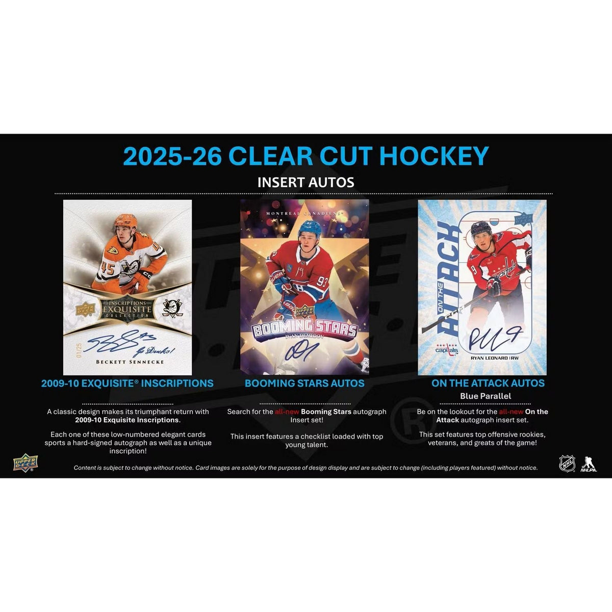 2025-26 Upper Deck Clear Cut Hockey Hobby Box *Contact Us To Order*