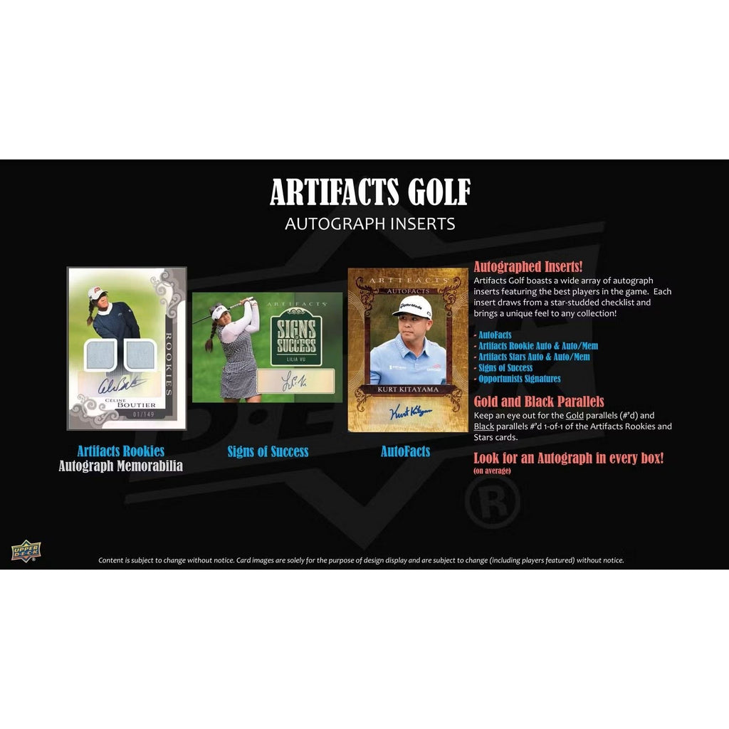 2026 Upper Deck Artifacts Golf Hobby Box *Contact Us To Order*