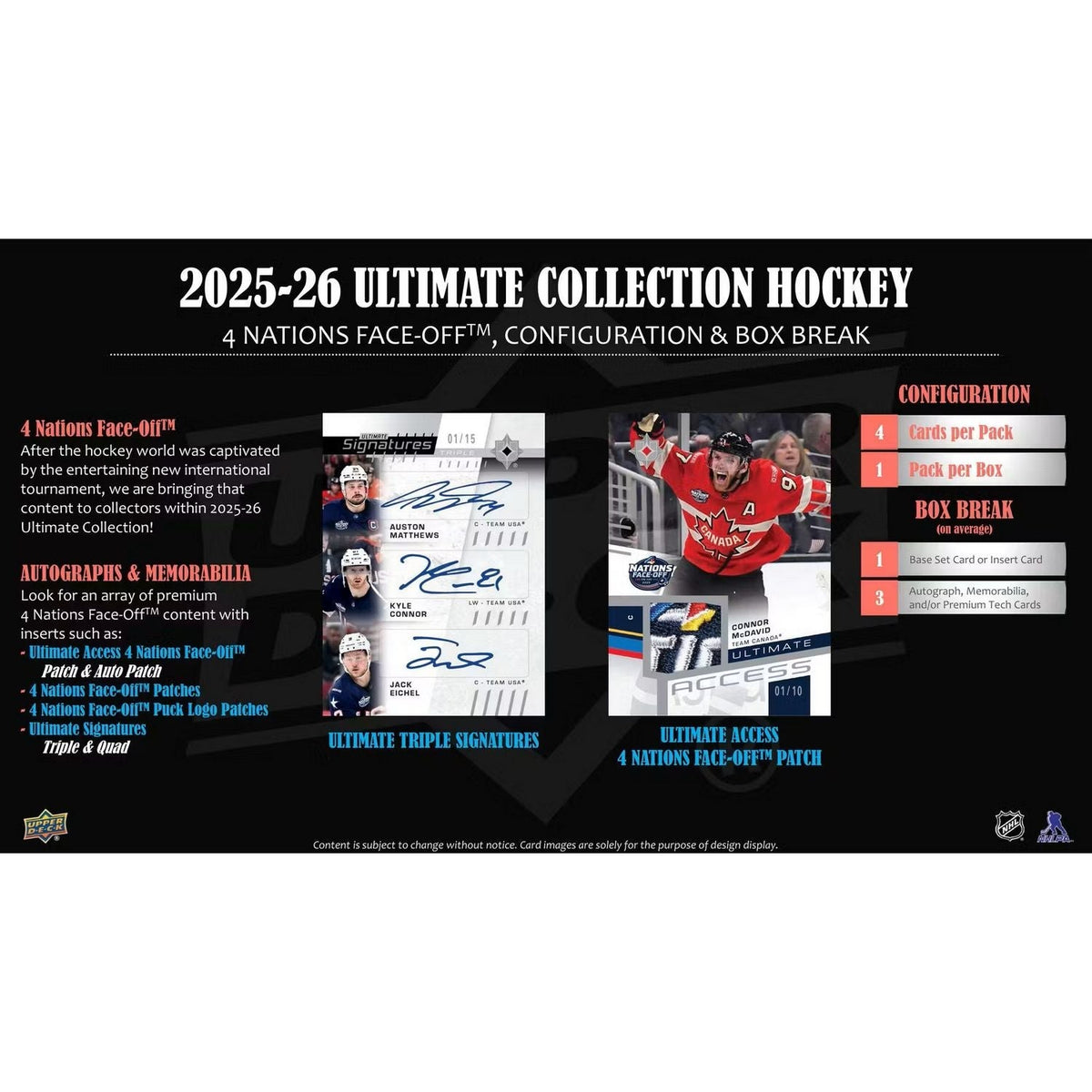 2025-26 Upper Deck Ultimate Collection Hockey Hobby Box *Contact Us To Order*