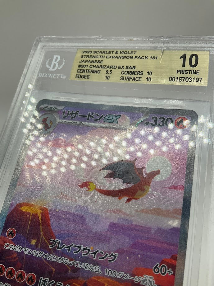 Charizard ex Pokemon 151 Special Art Rare Japanese #201 Beckett 10 Pristine
