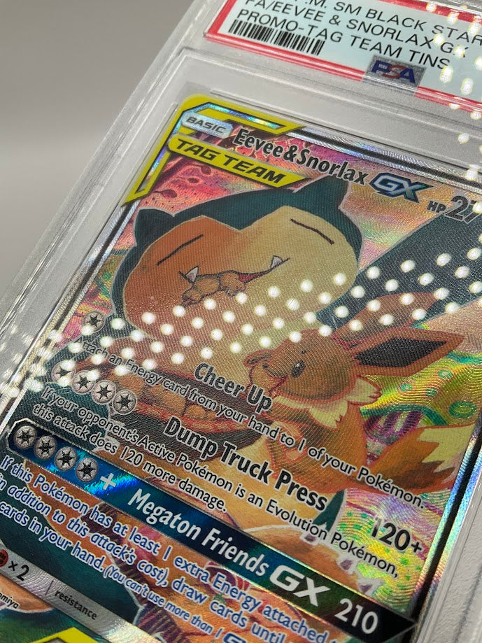 Eevee & Snorlax GX Pokemon Tag Team Tins Full Art Promo #SM169 PSA 9 #1