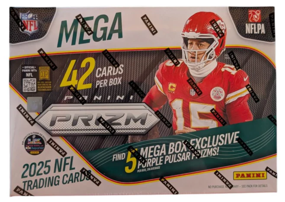 2025 Panini Prizm Football Mega Box (Purple Pulsar Prizms Exclusive)