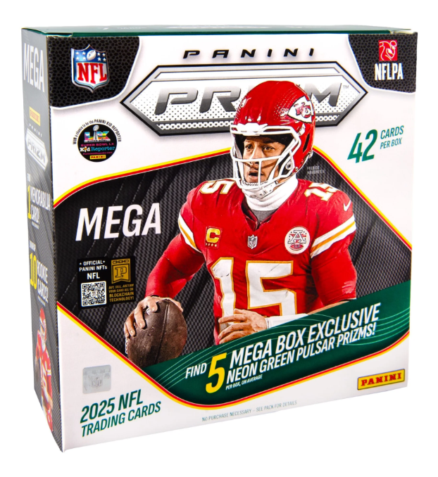 2025 Panini Prizm Football Mega Box (Neon Green Pulsar Prizms Exclusive)