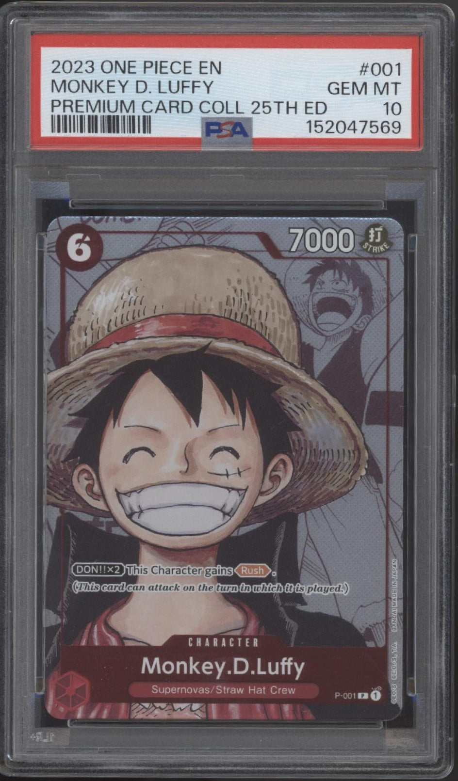 One Piece Card Game Premium Card Collection 25th Edition Sequential PSA 10 Set