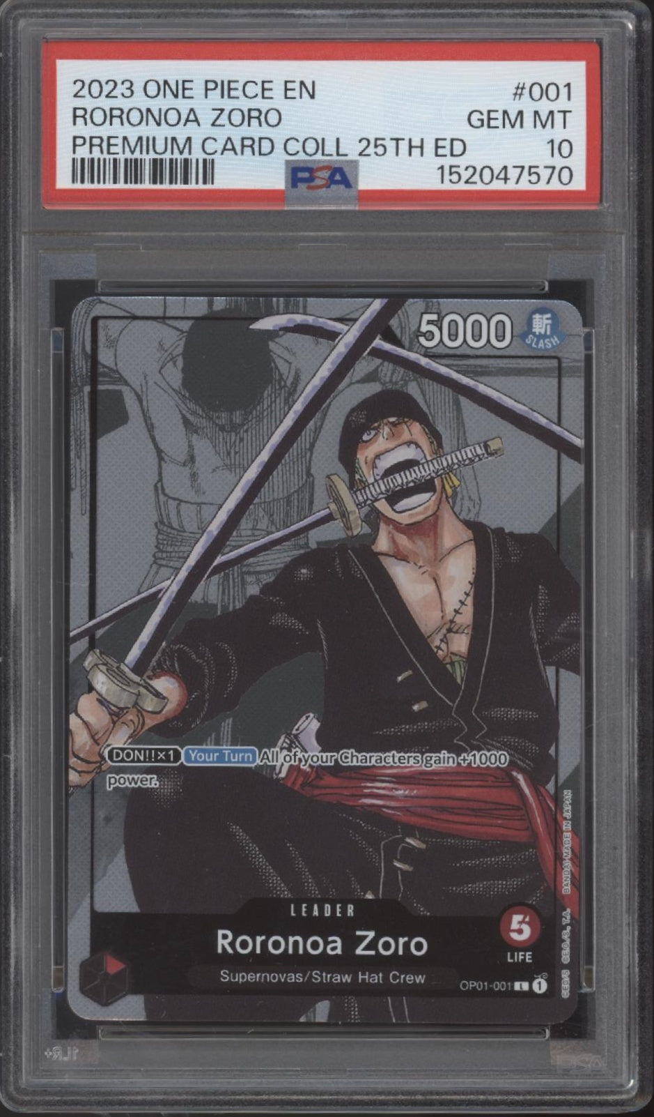 One Piece Card Game Premium Card Collection 25th Edition Sequential PSA 10 Set
