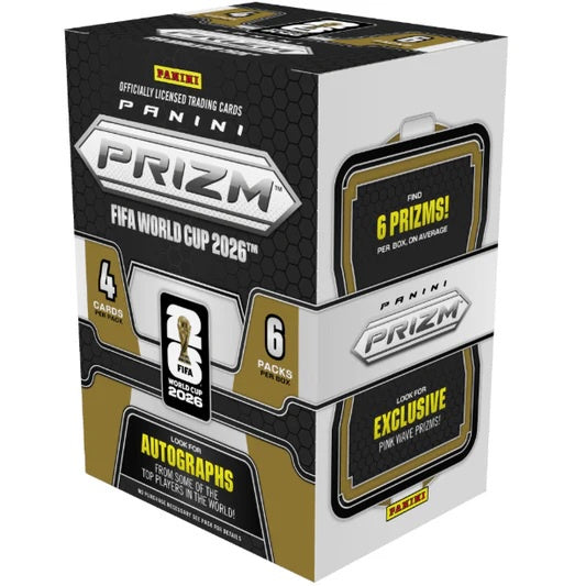 2026 Panini Prizm FIFA World Cup Soccer Hobby Blaster Box (Gold Box - Pink Wave Prizm Exclusive)