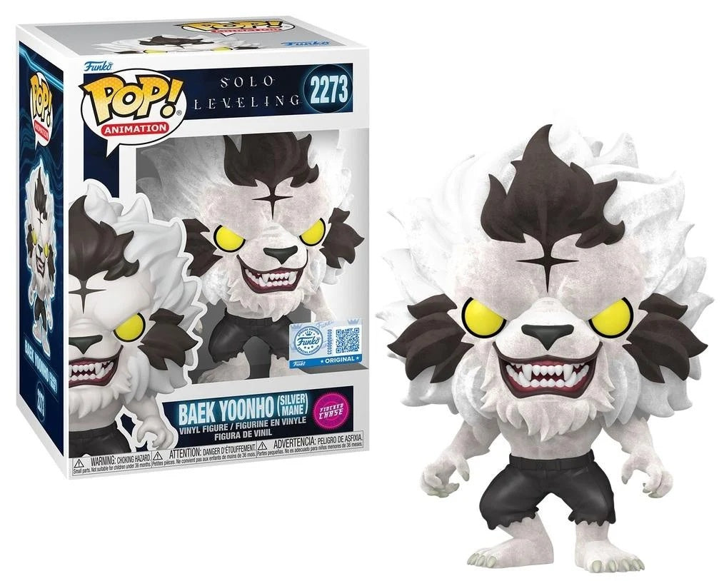 Funko POP! Animation: Solo Leveling - Baek Yoonho (Silver Mane) #2273 Vinyl Figure Flocked CHASE